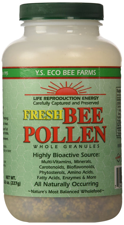 Y.S. Organics Fresh Bee Pollen Whole Granules, 8 Ounce