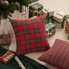 AQOTHES Pack of 2 Christmas Plaid Decorative Throw Pillow Covers Scottish Tartan Cushion Case for Farmhouse Home Holiday Decor Red and Green, 20 x 20 Inches
