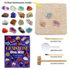 DANCING BEAR Gemstone Dig Kit, Excavate 16 Real Gems & Crystals including Arrowheads, Quartz Points and Amethyst, STEM Education for Kids, Fun Rock Mining Science Activity Gift Sets for Girls and Boys