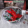 Aliceset 9 Pcs Christmas Wreath Storage Container 30 Inch Clear Wreath Storage Bags Plastic Artificial Garland Container with Dual Zippers and Handles for Xmas Thanksgiving Holiday (White, Green, Red)