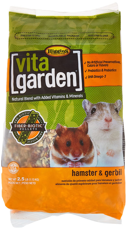 Higgins Vita Garden Hamster & Gerbil Food, 2.5 Lbs, Large