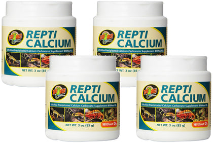 Zoo Med Calcium Without Vitamin D3 Reptile Food, 3-Ounce (4 Pack)