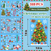 308PCS Christmas Window Clings Waterproof Double-Sided Static Christmas Decorations Decals Christmas Snowflake Window Stickers for Glass Windows Holiday New Year Home School Party Supplies (Santa Claus 24 Sheets)