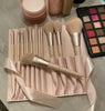 SPATI Makeup Brush Set, 11 pcs Soft Pink Premium Cosmetics Makeup Brush Foundation Mixed Blush Concealer Pen Shade Eyeshadow Eyeliner, Compatible, With PU Leather Travel Makeup Brush Bag
