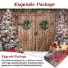 Felortte 7x5FT Polyester Fabric Winter Christmas Rustic Barn Wood Door Photography Backdrop Xmas Tree Snow Gifts Decor Background Banner for Family Holiday Party Supplies Photo Studio Props Pictures