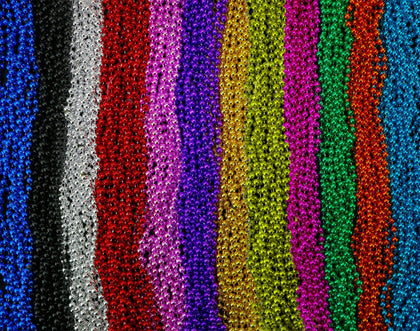 Skeleteen Mardi Gras Beads Necklaces - Assorted Colors Gasparilla Beaded Costume Necklace for Party - 144 Necklaces