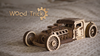 Wood Trick Hot Rod Wooden Model Car Kit to Build - Rides up to 32 feet - Detailed - 3D Wooden Puzzles for Adults and Kids to Build - Engineering DIY Mechanical Wood Model Kits for Adults