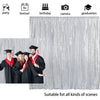 New Year Sequin Silver Curtains, Select You Size, 4FT*8FT Sparkly Silver Sequin Fabric Photography Backdrop, Best Wedding/Home/Party Fashion Decoration