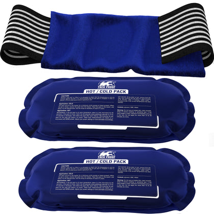 Ice Pack (3-Piece Set) - Reusable Hot and Cold Therapy Gel Wrap Support Injury Recovery, Alleviate Joint and Muscle Pain - Rotator Cuff, Knees, Back & More (3 Piece Set - Classic)