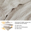 palassio Beige 100% Cotton Quilt Queen Size Bedding Sets with Pillow Shams, White Lightweight Soft Bedspread Coverlet, Tan Cream Quilted Comforter Bed Cover for All Season, 3 Pieces, 90x96 inches