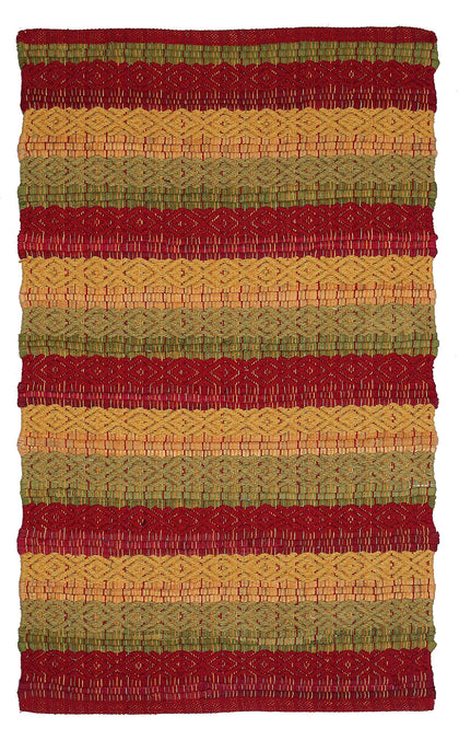 Cotton Rugs in Diamond Weave 24x36 inch Red Combo,Cotton Area Rugs,Indoor Out Door Rugs 2'x3',Rugs for Living Room, Machine Washable Rugs,Hand Woven & Kitchen Entryway Rug