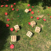 Large Wooden Yard Dice, Outdoor Games Giant Yard Lawn Games Set of 6 with Scorecards and Bucket for Beach, Camping, Lawn and Backyard